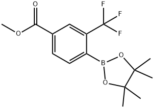 4-Methoxycarbonyl-2-trifluoromethylphenylboronic acid pinacol ester Structure