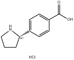 (S)-4-(pyrrolidin-2-yl)benzoic acid hydrochloride 구조식 이미지