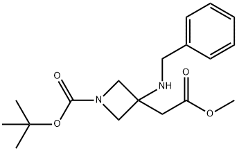tert-butyl 3-(benzylamino)-3-(2-methoxy-2-oxoethyl)azetidine-1-carboxylate Structure