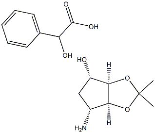 (3aR,4S,6R,6aS)-6-aminotetrahydro-2,2-dimethyl-4H-cyclopenta-1,3-dioxol-4-ol D-mandelate Structure