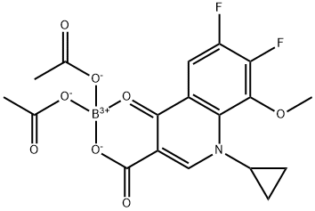 6-cyclopropyl-8,9-difluoro-7-methoxy-4-oxo-4,6-dihydro-2H-1l3-[1,3]dioxino[5,6-c]quinoline-2,2-diyl diacetate 구조식 이미지