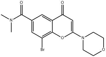 8-bromo-N,N-dimethyl-2-morpholino-4-oxo-4H-chromene-6-carboxamide 구조식 이미지