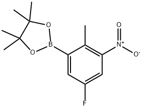 2-(5-Fluoro-2-methyl-3-nitrophenyl)-4,4,5,5-tetramethyl-1,3,2-dioxaborolane 구조식 이미지
