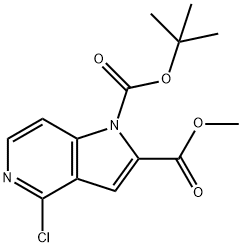 1-tert-butyl 2-methyl 4-chloro-1H-pyrrolo[3,2-c]pyridine-1,2-dicarboxylate 구조식 이미지