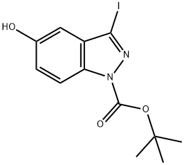 tert-Butyl 5-hydroxy-3-iodo-1H-indazole-1-carboxylate 구조식 이미지