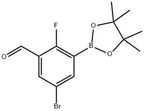 5-Bromo-2-fluoro-3-formylphenylboronic acid, pinacol ester Structure