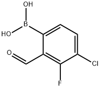 4-Chloro-3-fluoro-2-formylphenylboronic acid 구조식 이미지