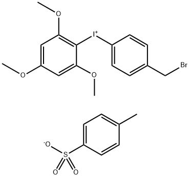 [4-(Bromomethyl)phenyl](2,4,6-trimethoxyphenyl)iodonium p-Toluenesulfonate Structure