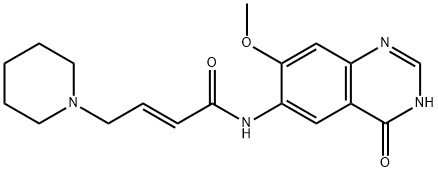 2-Butenamide,N-(3,4-dihydro-7-methoxy-4-oxo-6-quinazolinyl)-4-(1-piperidinyl)-, (2E)- Structure