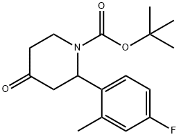 Tert-Butyl 2-(4-Fluoro-2-Methylphenyl)-4-Oxopiperidine-1-Carboxylate Structure