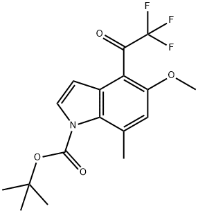tert-butyl5-methoxy-7-methyl-4-(2,2,2-trifluoroacetyl)-1H-indole-1-carboxylate Structure