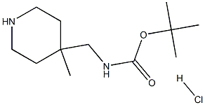 tert-butyl N-[(4-methylpiperidin-4-yl)methyl]carbamate hydrochloride Structure