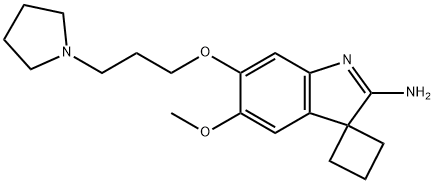 5'-Methoxy-6'-[3-(1-pyrrolidinyl)propoxy]spiro[cyclobutane-1,3'-[3H]indol]-2'-amine 구조식 이미지