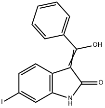 (E)-3-(hydroxy(phenyl)methylene)-6-iodoindolin-2-one 구조식 이미지