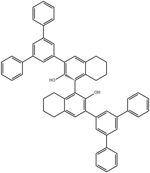 (1R)-5,5',6,6',7,7',8,8'-Octahydro-3,3'-bis([1,1':3',1''-terphenyl]-5'-yl)-[1,1'-binaphthalene]-2,2'-diol Structure