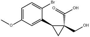 (R)-1-phenylethanamine (1R,2R)-2-(2-bromo-5-methoxyphenyl)-1-(hydroxymethyl)cyclopropanecarboxylate Structure