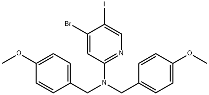 (4-bromo-5-iodo-pyridin-2-yl)-bis-(4-methoxy-benzyl)-amine Structure