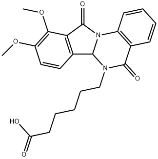 6-(9,10-Dimethoxy-5,11-dioxo-6a,11-dihydro-5H-isoindolo[2,1-a]quinazolin-6-yl)-hexanoic acid 구조식 이미지