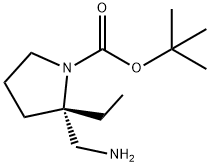 tert-butyl (2S)-2-(aminomethyl)-2-ethylpyrrolidine-1-carboxylate Structure