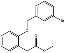methyl2-(2-((3-bromobenzyl)oxy)phenyl)acetate 구조식 이미지