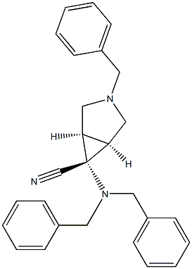 1alpha,5alpha,6beta-3-Benzyl-6-dibenzylamino-3-aza-bicyclo[3.1.0]hexane-6-carbonitrile 구조식 이미지