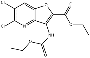 Ethyl 5,6-Dichloro-3-((Ethoxycarbonyl)Amino)Furo[3,2-B]Pyridine-2-Carboxylate Structure