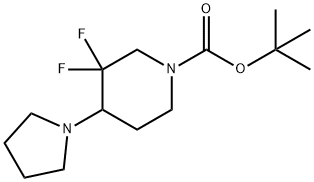 tert-butyl 3,3-difluoro-4-(pyrrolidin-1-yl)piperidine-1-carboxylate 구조식 이미지