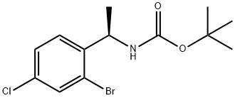 (R)-tert-Butyl (1-(2-bromo-4-chlorophenyl)ethyl)carbamate 구조식 이미지