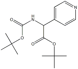 tert-butyl 2-((tert-butoxycarbonyl)amino)-2-(pyridin-4-yl)acetate Structure