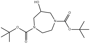 Di-Tert-Butyl 6-Hydroxy-1,4-Diazepane-1,4-Dicarboxylate Structure