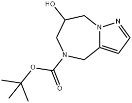 Tert-Butyl 7-Hydroxy-7,8-Dihydro-4H-Pyrazolo[1,5-A][1,4]Diazepine-5(6H)-Carboxylate 구조식 이미지