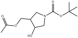tert-butyl 3-(acetoxymethyl)-4-hydroxypyrrolidine-1-carboxylate Structure