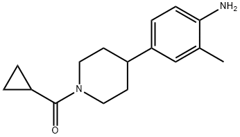 (4-(4-amino-3-methylphenyl)piperidin-1-yl)(cyclopropyl)methanone 구조식 이미지