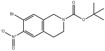 7-Bromo-6-nitro-n-tert-butoxycarbonyl-1,2,3,4-tetrahydroisoquinoline Structure