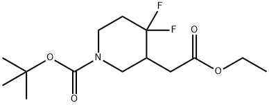 tert-butyl 3-(2-ethoxy-2-oxoethyl)-4,4-difluoropiperidine-1-carboxylate 구조식 이미지