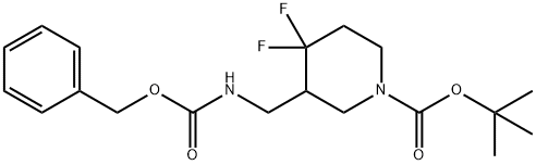 tert-butyl 3-((benzyloxycarbonylamino)methyl)-4,4-difluoropiperidine-1-carboxylate Structure