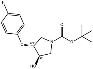 trans-3-(4-fluorophenoxy)-4-hydroxy-1-Boc-Pyrrolidine Structure