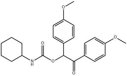 1,2-Bis(4-methoxyphenyl)-2-oxoethyl Cyclohexylcarbamate 구조식 이미지