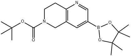 6-Boc-7,8-dihydro-5H-[1,6]naphthyridine-3-boronic acid pinacol ester Structure