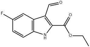 1H-Indole-2-carboxylic acid, 5-fluoro-3-formyl-, ethyl ester
 구조식 이미지
