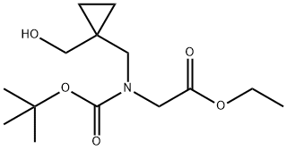 ethyl N-(tert-butoxycarbonyl)-N-((1-(hydroxymethyl)cyclopropyl)methyl)glycinate Structure