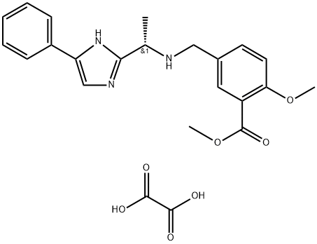 (S)-methyl 2-methoxy-5-(((1-(4-phenyl-1H-imidazol-2-yl)ethyl)amino)methyl)benzoate oxalate 구조식 이미지