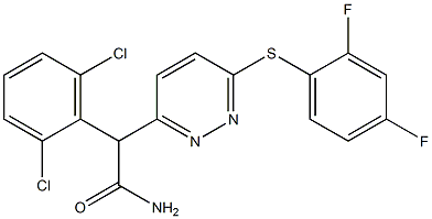 알파-(2,6-디클로로페닐)-6-[(2,4-디플루오로페닐)티오]-3-피리다진아세트아미드 구조식 이미지