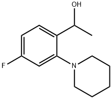 1-[4-Fluoro-2-(1-piperidyl)phenyl]ethanol Structure