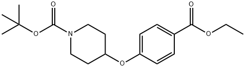 tert-Butyl 4-(4-(ethoxycarbonyl)phenoxy)piperidine-1-carboxylate 구조식 이미지