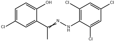 1-(5-Chloro-2-hydroxyphenyl)-ethanone 2-(2,4,6-trichlorophenyl)hydrazone 구조식 이미지