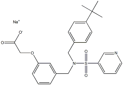 sodium salt of (3-(((4-tert-butyl-benzyl)-(pyridine-3-sulfonyl)-amino)-methyl)-phenoxy)-acetic acid Structure