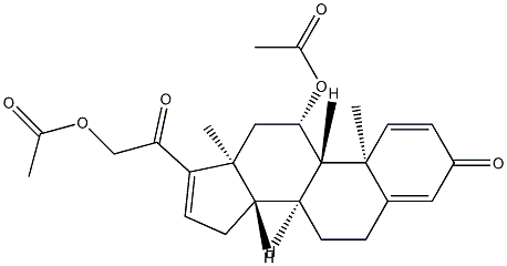 2-((8S,9S,10R,11S,13S,14S)-11-acetoxy-10,13-dimethyl-3-oxo-6,7,8,9,10,11,12,13,14,15-decahydro-3H-cyclopenta[a]phenanthren-17-yl)-2-oxoethyl acetate 구조식 이미지