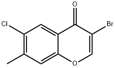 3-Bromo-6-chloro-7-methyl-4H-1-benzopyran-4-one 구조식 이미지