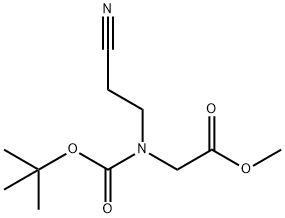 N-(2-Cyanoethyl)-N-[(1,1-dimethylethoxy)carbonyl]glycine methyl ester 구조식 이미지